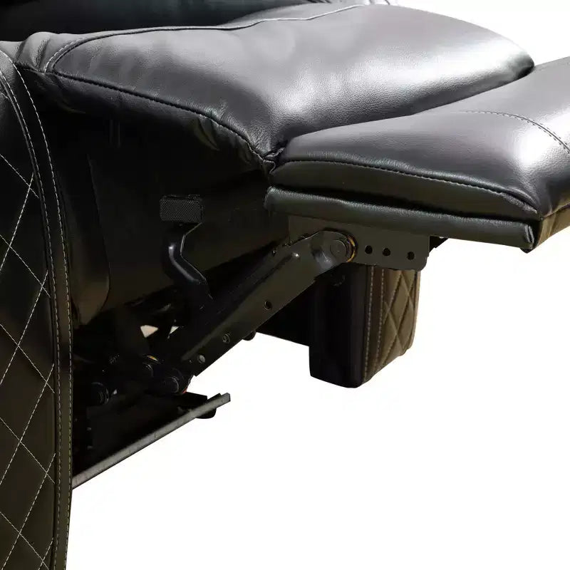 Poltrona Reclinabile Elettrica in Pelle con Ricarica USB, Illuminazione a LED e Schienale Regolabile, Nera