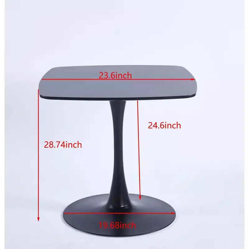 Tavolo da Pranzo Quadrato con Piedistallo, Stile Moderno da Caffetteria per Spazi Compatti
