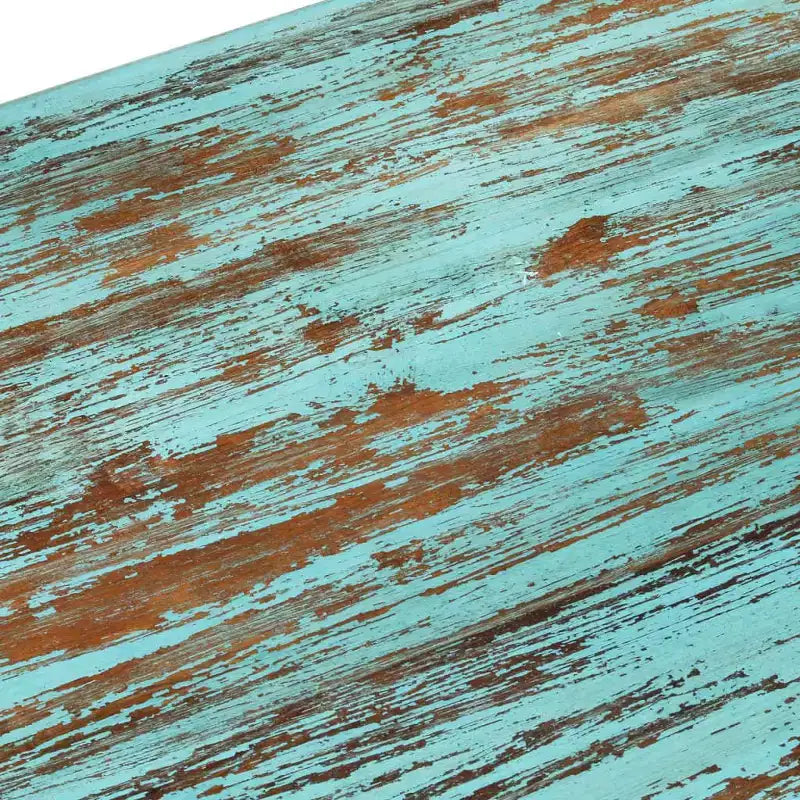 Tavolino da caffè in legno massello di recupero, finitura anticata multicolore, 110 x 50 x 34 cm