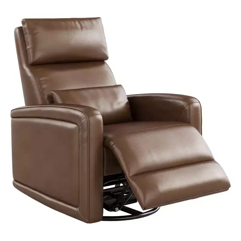 Poltrona Relax Reclinabile, Poltrona Girevole con Schienale e Poggiapiedi Regolabili, Divano Chesterfield in Similpelle, Meccanismo Reclinabile con Linguetta a Scomparsa