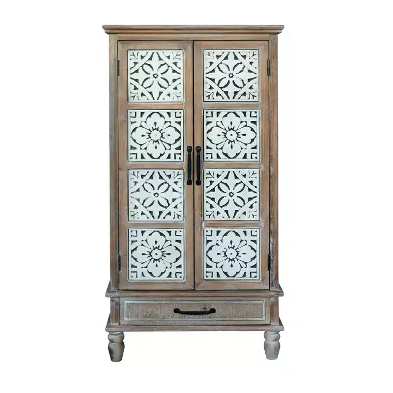 Credenza rustica in legno di abete da 27,55'' con 2 ante e 1 cassetto