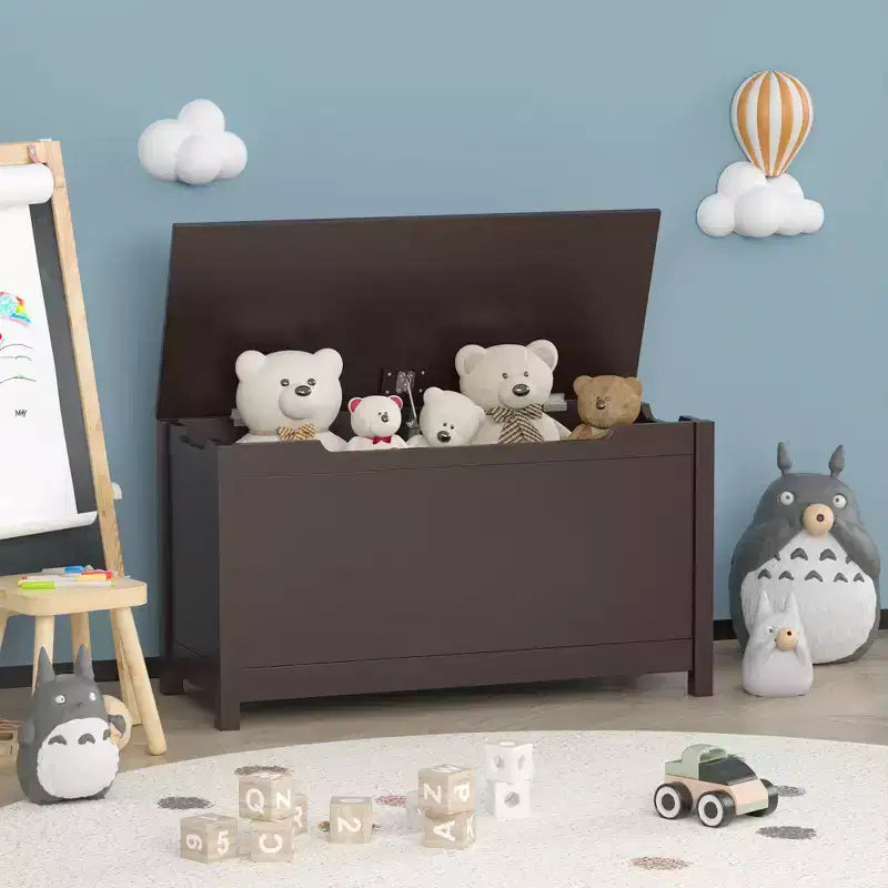 Contenitore porta giocattoli per bambini, Armadietto multiuso con coperchio con cerniera di sicurezza per bambini dai 2 anni in su, Montaggio rapido