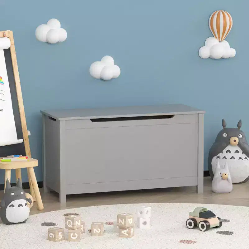 Contenitore porta giocattoli per bambini, Armadietto multiuso con coperchio con cerniera di sicurezza per bambini dai 2 anni in su, Montaggio rapido