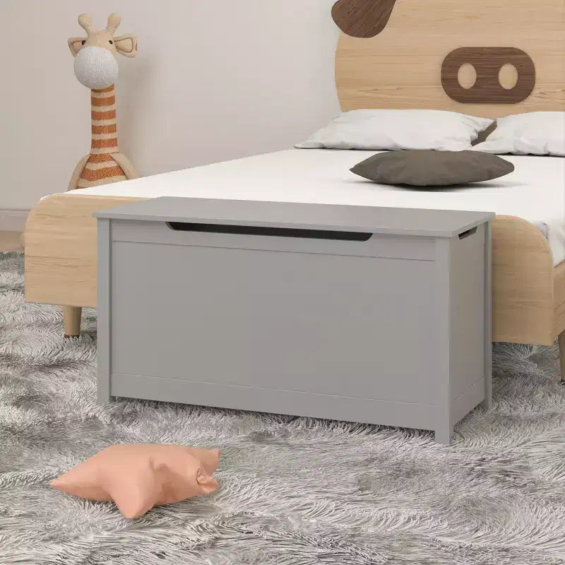 Contenitore porta giocattoli per bambini, Armadietto multiuso con coperchio con cerniera di sicurezza per bambini dai 2 anni in su, Montaggio rapido