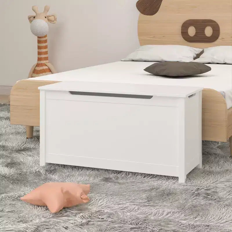 Contenitore porta giocattoli per bambini, Armadietto multiuso con coperchio con cerniera di sicurezza per bambini dai 2 anni in su, Montaggio rapido
