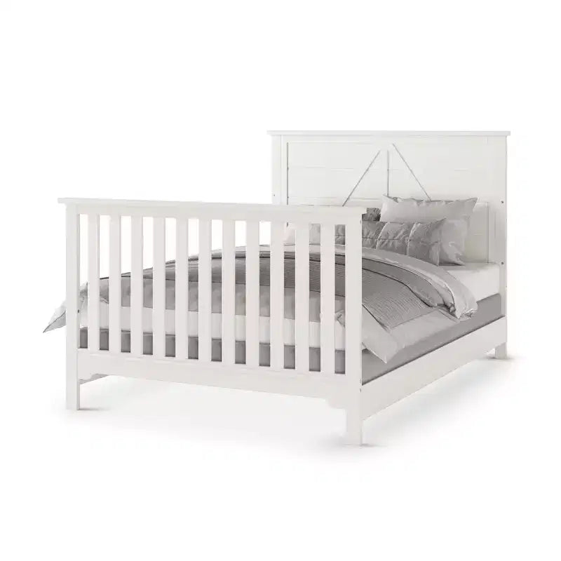 Culla convertibile 4 in 1, si trasforma in divanetto, lettino per bambini e letto a una piazza e mezza, 3 posizioni del materasso, finitura sicura per i bambini