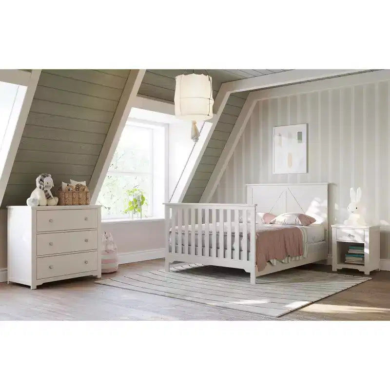 Culla convertibile 4 in 1, si trasforma in divanetto, lettino per bambini e letto a una piazza e mezza, 3 posizioni del materasso, finitura sicura per i bambini
