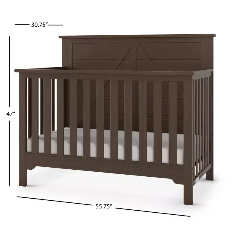 Culla convertibile 4 in 1, si trasforma in divanetto, lettino per bambini e letto a una piazza e mezza, 3 posizioni del materasso, finitura sicura per i bambini