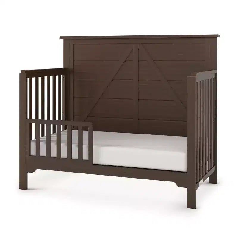Culla convertibile 4 in 1, si trasforma in divanetto, lettino per bambini e letto a una piazza e mezza, 3 posizioni del materasso, finitura sicura per i bambini