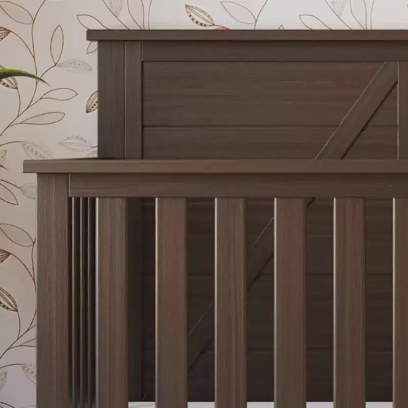 Culla convertibile 4 in 1, si trasforma in divanetto, lettino per bambini e letto a una piazza e mezza, 3 posizioni del materasso, finitura sicura per i bambini