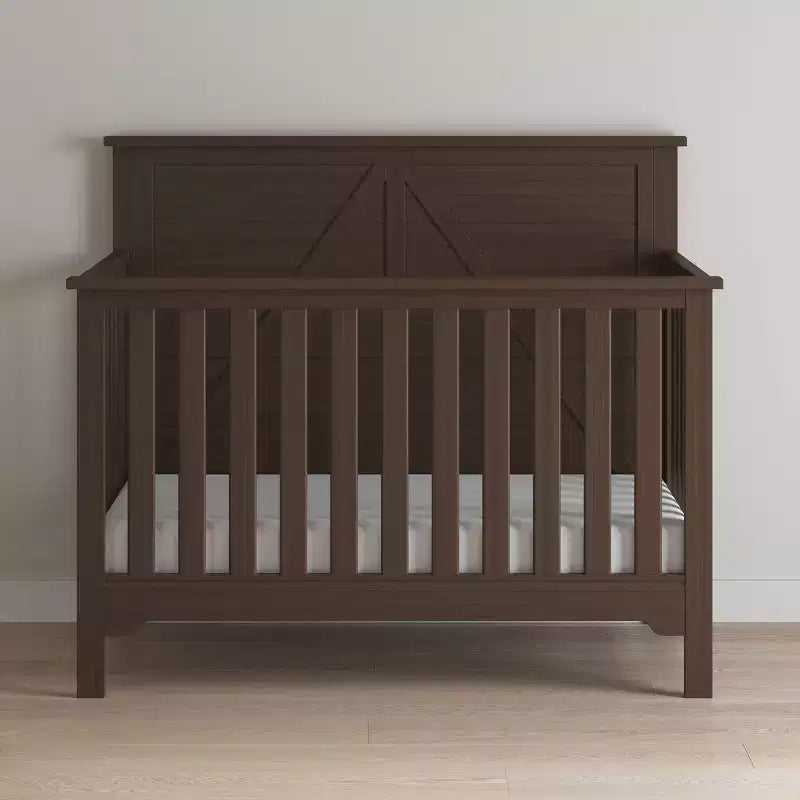 Culla convertibile 4 in 1, si trasforma in divanetto, lettino per bambini e letto a una piazza e mezza, 3 posizioni del materasso, finitura sicura per i bambini