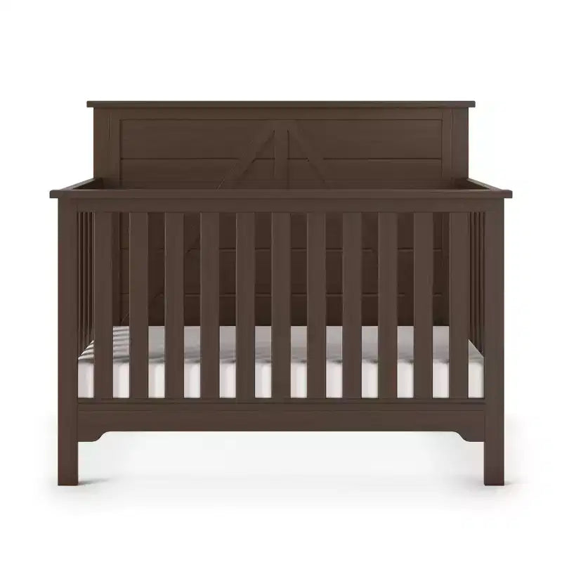 Culla convertibile 4 in 1, si trasforma in divanetto, lettino per bambini e letto a una piazza e mezza, 3 posizioni del materasso, finitura sicura per i bambini