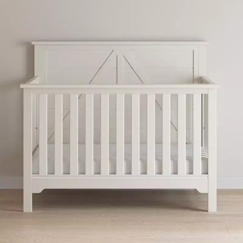 Culla convertibile 4 in 1, si trasforma in divanetto, lettino per bambini e letto a una piazza e mezza, 3 posizioni del materasso, finitura sicura per i bambini