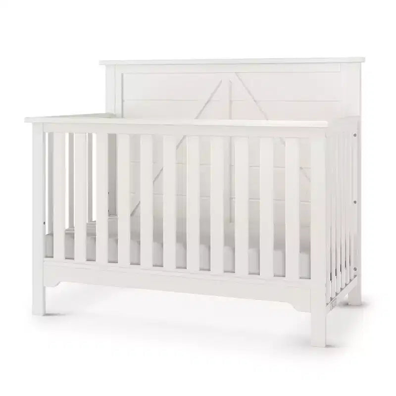 Culla convertibile 4 in 1, si trasforma in divanetto, lettino per bambini e letto a una piazza e mezza, 3 posizioni del materasso, finitura sicura per i bambini