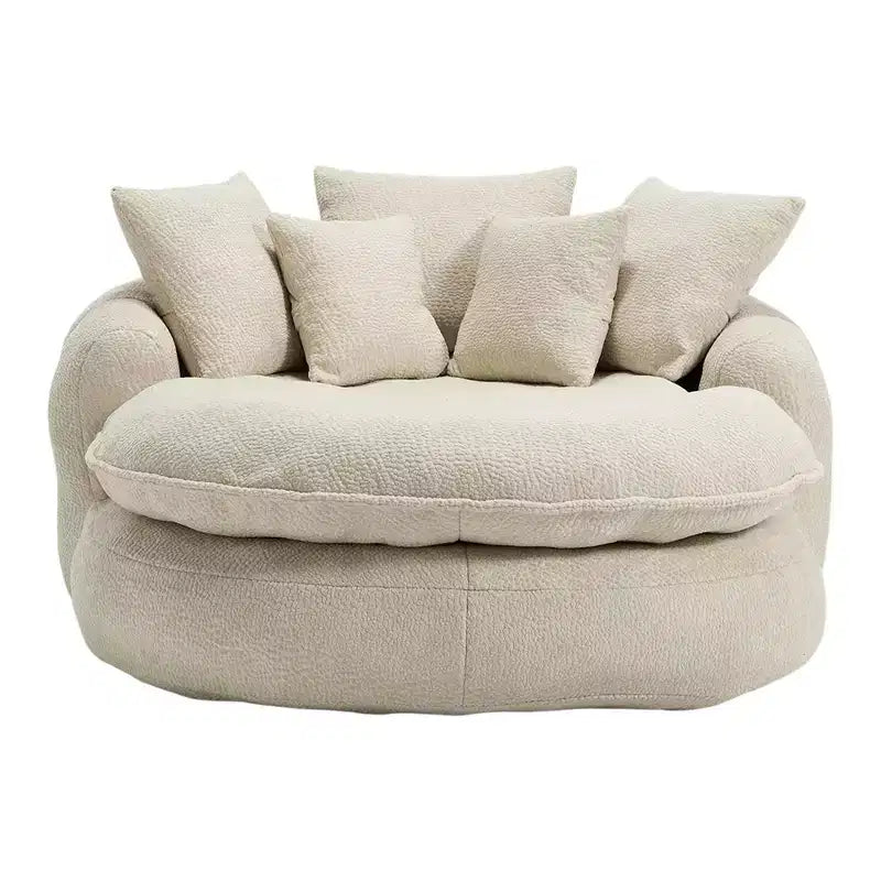 Divano sacco gigante con 5 cuscini, 3 posti, schienale avvolgente, imbottitura in memory foam