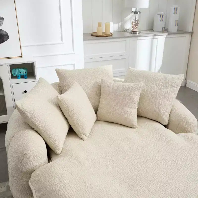 Divano sacco gigante con 5 cuscini, 3 posti, schienale avvolgente, imbottitura in memory foam