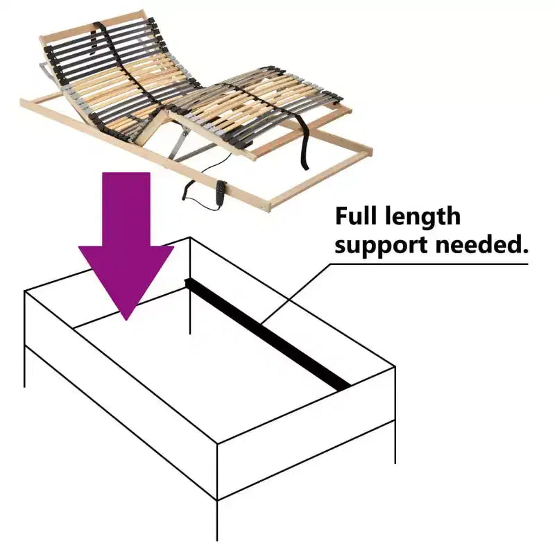 Rete a doghe elettrica regolabile, in legno di faggio, telecomando, nessun box spring necessario