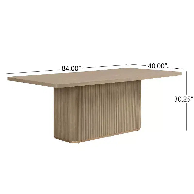 Tavolo da pranzo rettangolare moderno da 213 cm per 8 persone con base a piedistallo
