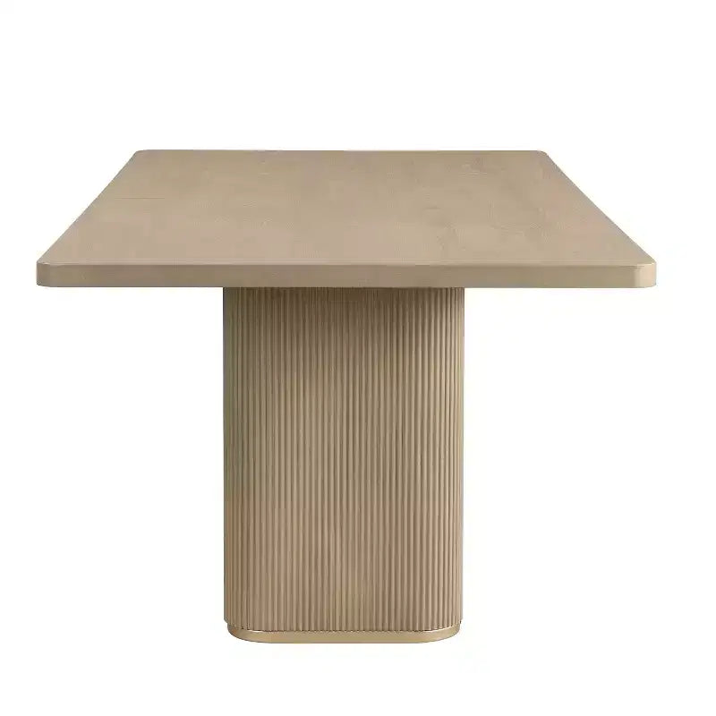 Tavolo da pranzo rettangolare moderno da 213 cm per 8 persone con base a piedistallo