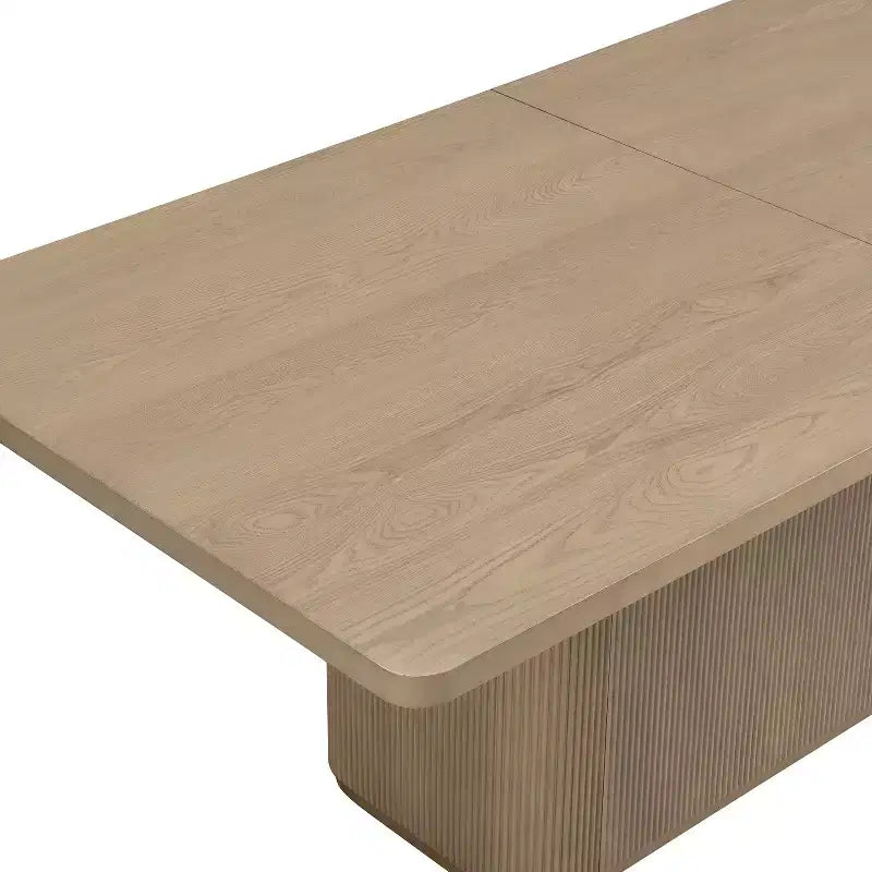 Tavolo da pranzo rettangolare moderno da 213 cm per 8 persone con base a piedistallo