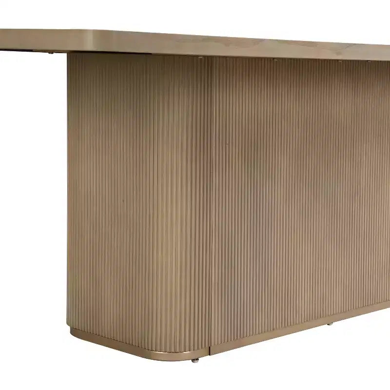 Tavolo da pranzo rettangolare moderno da 213 cm per 8 persone con base a piedistallo