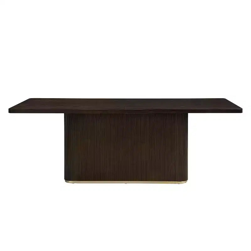 Tavolo da pranzo rettangolare moderno da 213 cm per 8 persone con base a piedistallo
