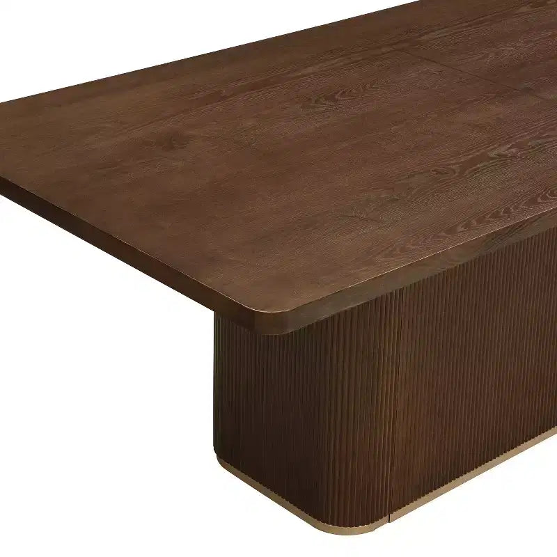 Tavolo da pranzo rettangolare moderno da 213 cm per 8 persone con base a piedistallo