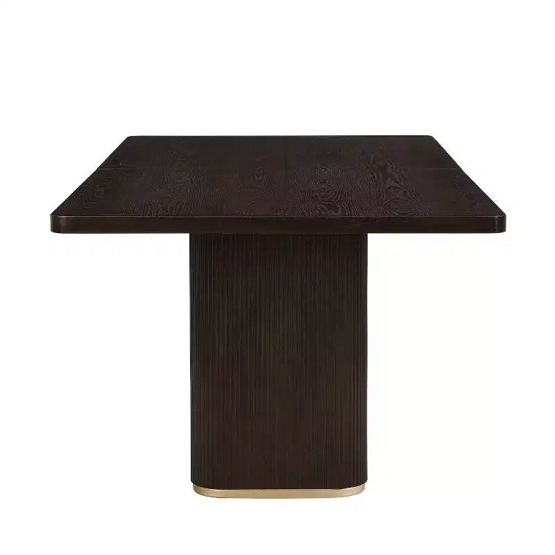 Tavolo da pranzo rettangolare moderno da 213 cm per 8 persone con base a piedistallo