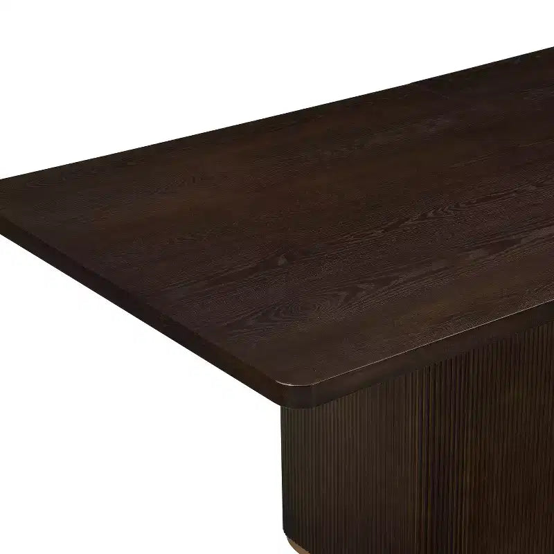Tavolo da pranzo rettangolare moderno da 213 cm per 8 persone con base a piedistallo