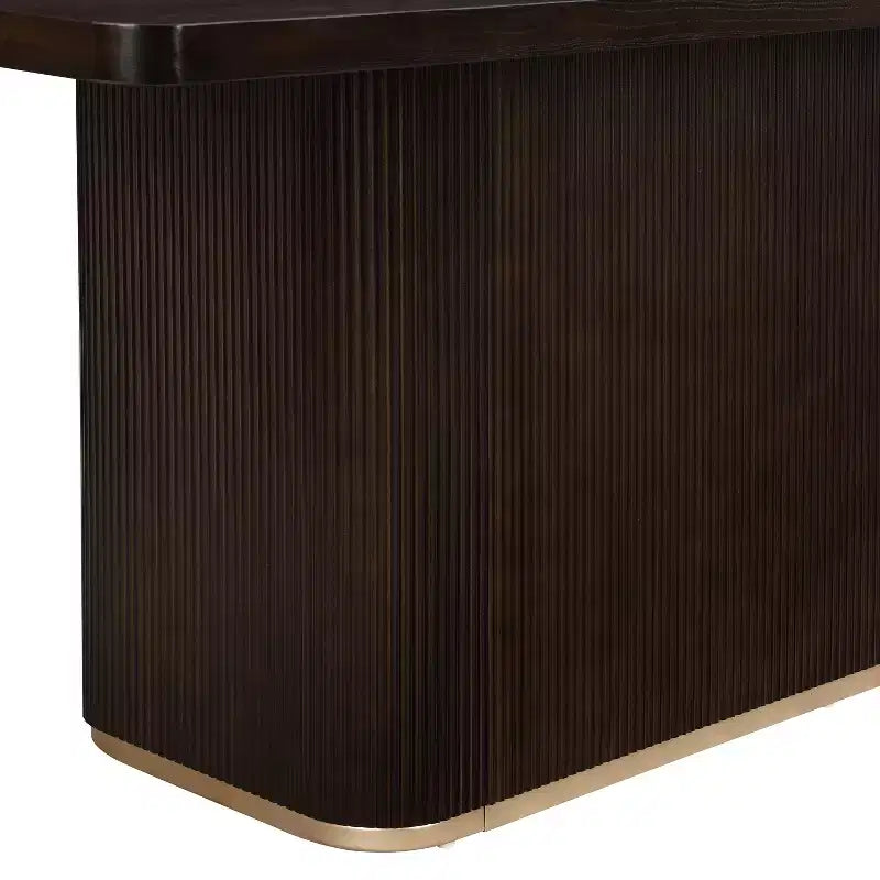 Tavolo da pranzo rettangolare moderno da 213 cm per 8 persone con base a piedistallo