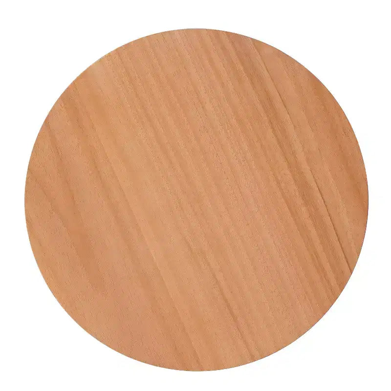 Tavolino rotondo in rattan con piano in legno di gomma massiccio, tavolino d'appoggio da 40 cm