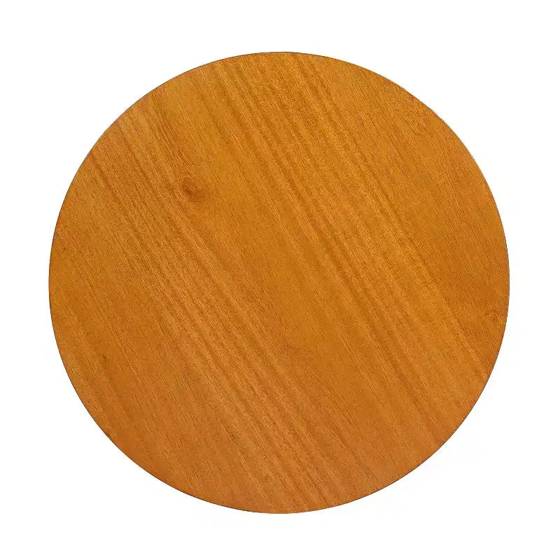 Tavolino rotondo in rattan con piano in legno di gomma massiccio, tavolino d'appoggio da 40 cm
