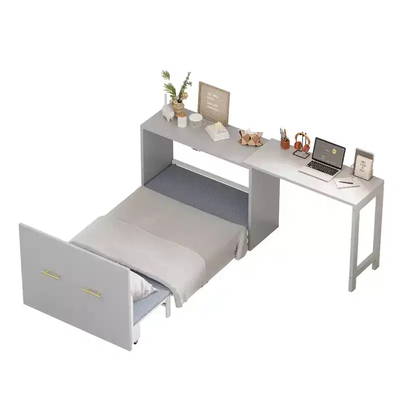 Letto a scomparsa Twin Size con scrivania regolabile e cuscino pieghevole