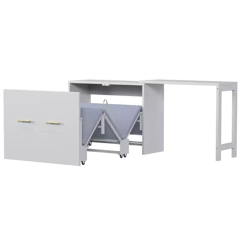 Letto a scomparsa Twin Size con scrivania regolabile e cuscino pieghevole