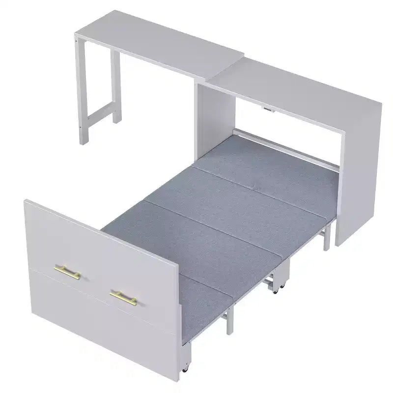 Letto a scomparsa Twin Size con scrivania regolabile e cuscino pieghevole