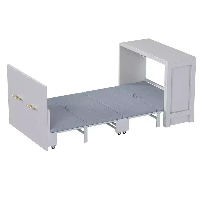 Letto a scomparsa Twin Size con scrivania regolabile e cuscino pieghevole
