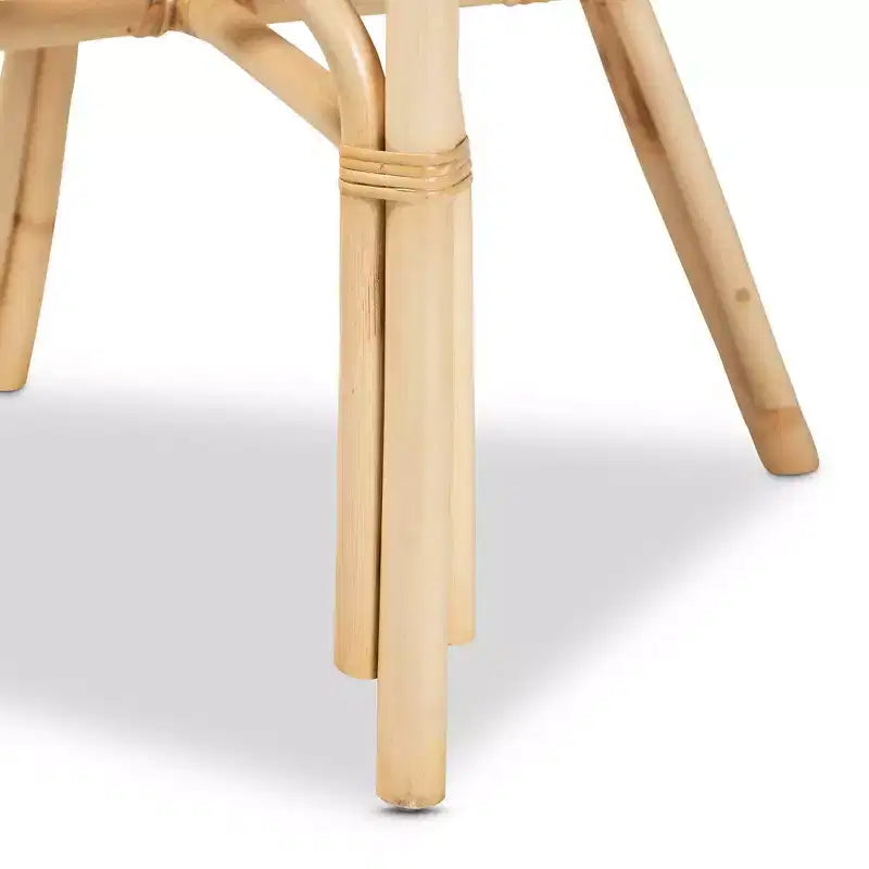 Sedia da pranzo in rattan, naturale/marrone, braccioli inclinati, base a croce, completamente assemblata