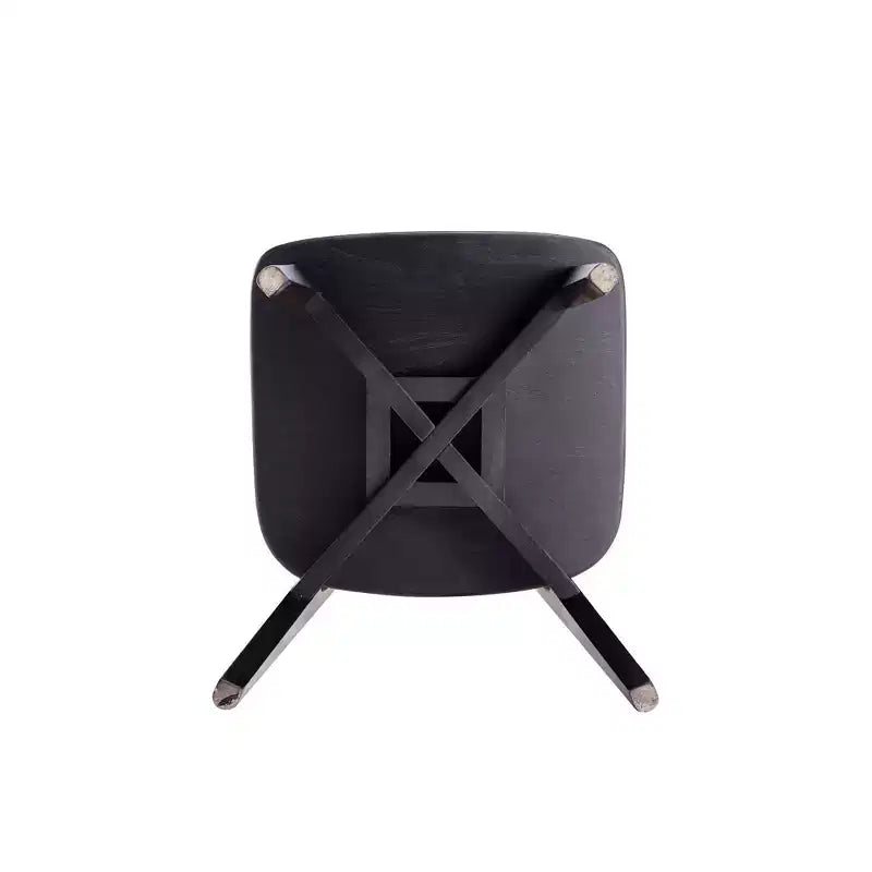 Set di 2 sedie da pranzo quadrate, telaio in legno di frassino, dettagli in rattan, seduta ergonomica, nero/naturale