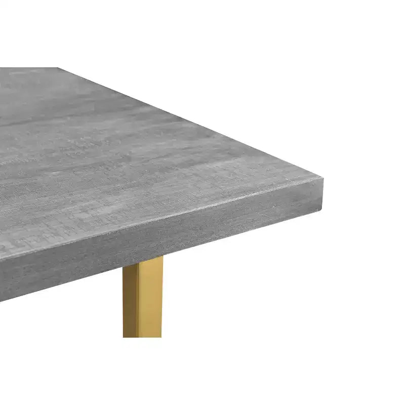 Tavolo da pranzo in legno di mango, finitura industriale oro/grigio, 4 posti