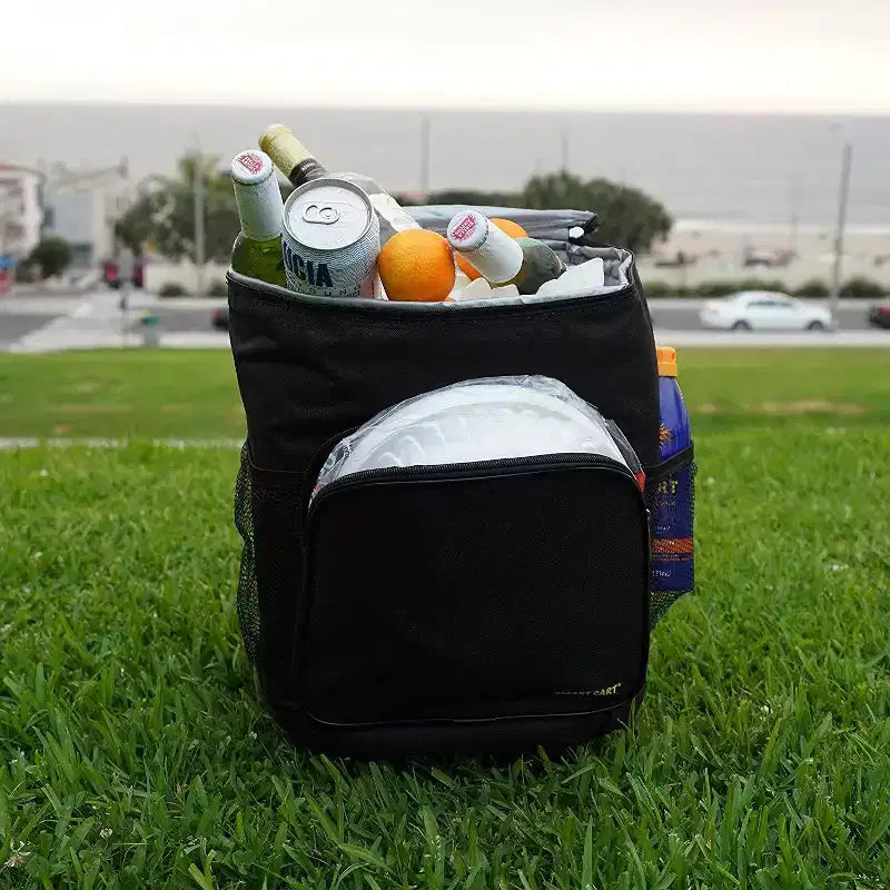 Carrello termico ultra compatto e isolato, pieghevole, su ruote, capacità di 36 lattine per portellone, barbecue, spiaggia