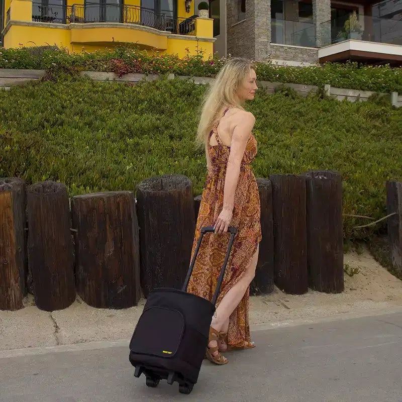 Carrello termico ultra compatto e isolato, pieghevole, su ruote, capacità di 36 lattine per portellone, barbecue, spiaggia