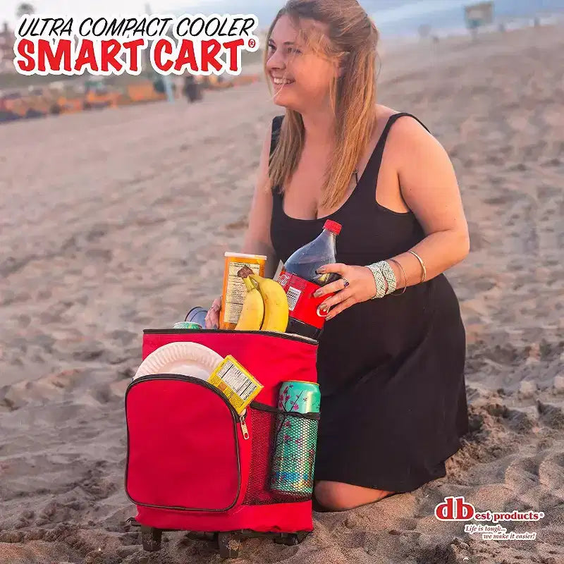 Carrello termico ultra compatto e isolato, pieghevole, su ruote, capacità di 36 lattine per portellone, barbecue, spiaggia