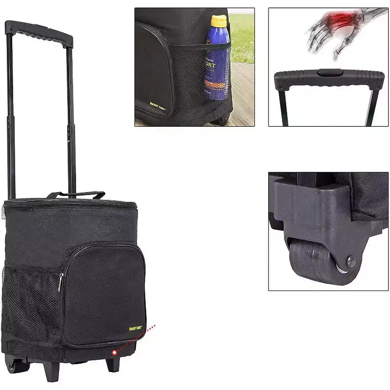 Carrello termico ultra compatto e isolato, pieghevole, su ruote, capacità di 36 lattine per portellone, barbecue, spiaggia