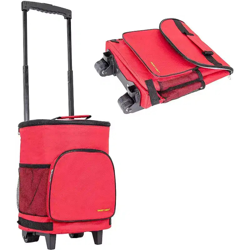 Carrello termico ultra compatto e isolato, pieghevole, su ruote, capacità di 36 lattine per portellone, barbecue, spiaggia