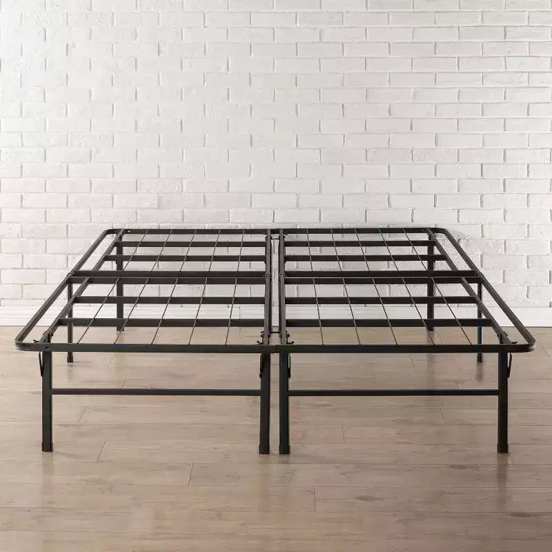 Base letto a piattaforma Premium Steel, Nera, Supporto centrale rinforzato, Nessuna rete a molle richiesta