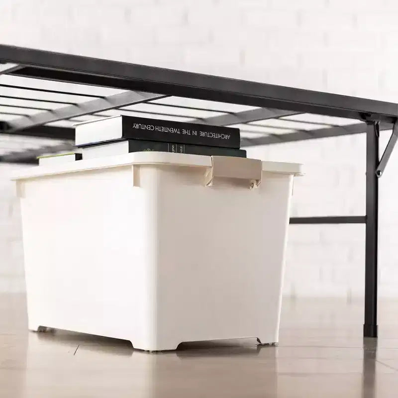 Base letto a piattaforma Premium Steel, Nera, Supporto centrale rinforzato, Nessuna rete a molle richiesta