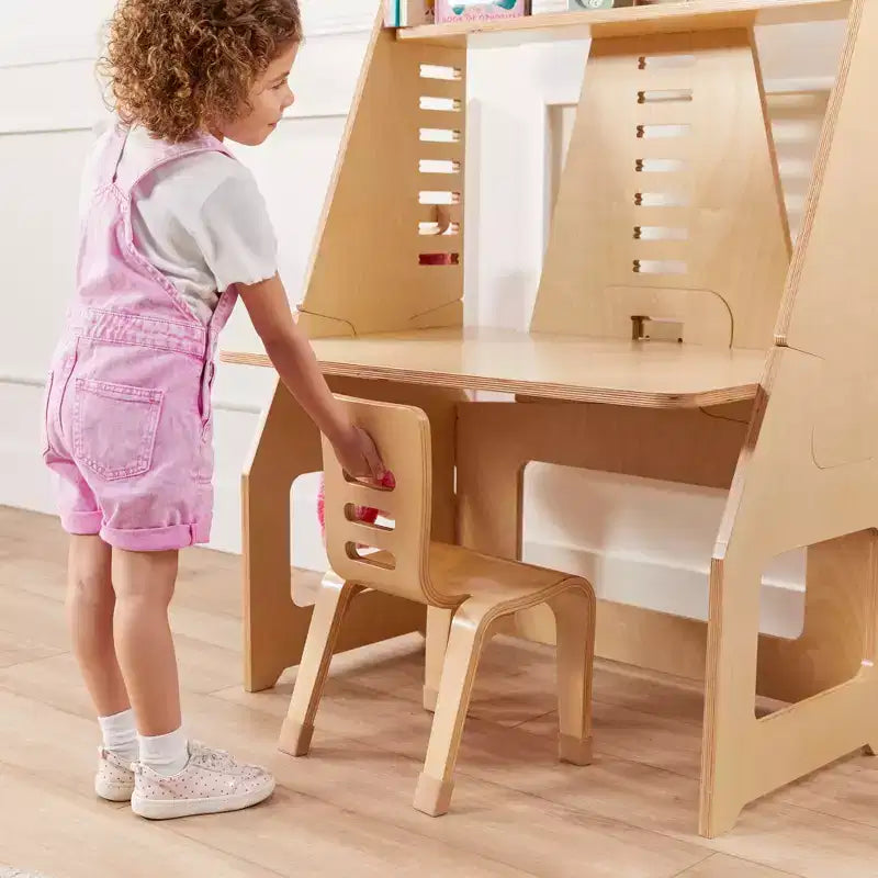 Sedia impilabile in legno curvato, altezza seduta 25 cm, mobili Montessori, confezione da 2