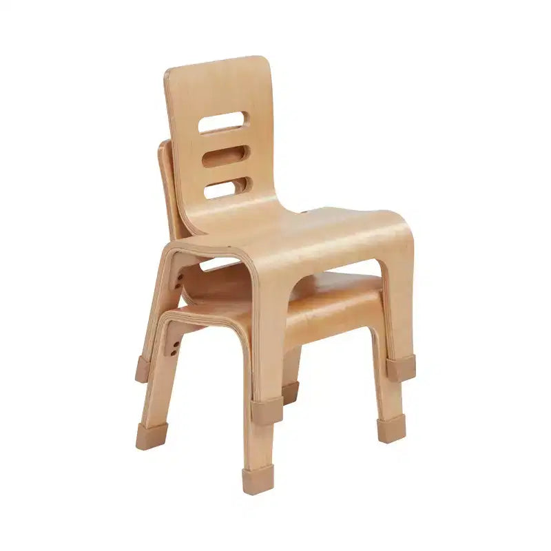 Sedia impilabile in legno curvato, altezza seduta 25 cm, mobili Montessori, confezione da 2