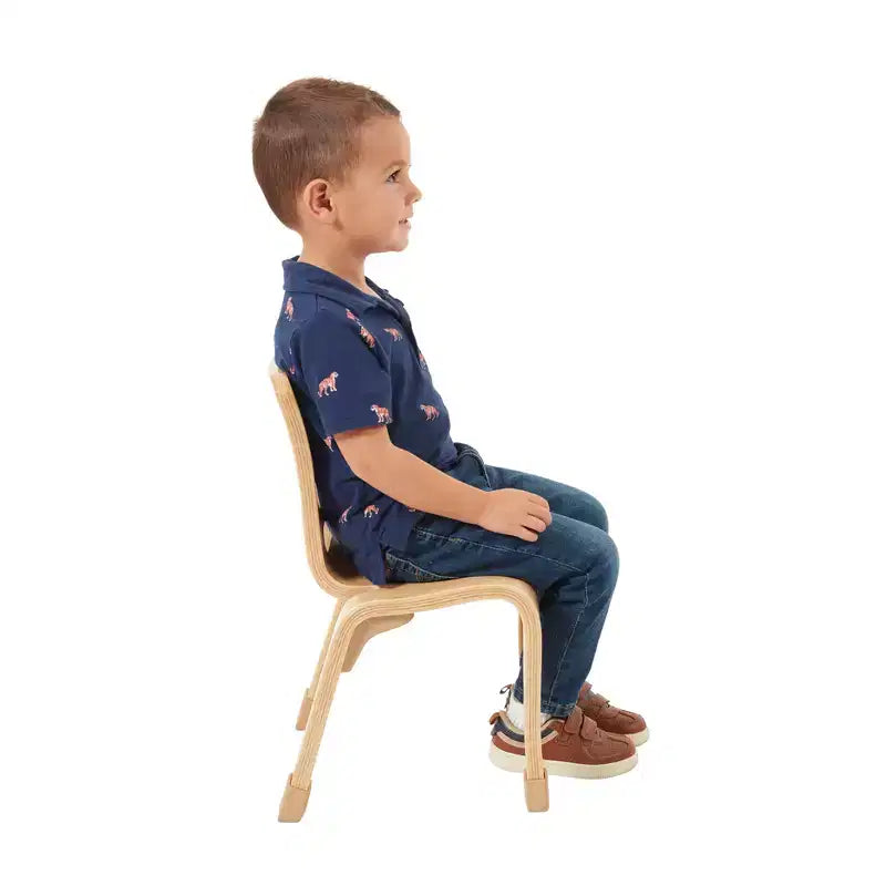 Sedia impilabile in legno curvato, altezza seduta 25 cm, mobili Montessori, confezione da 2