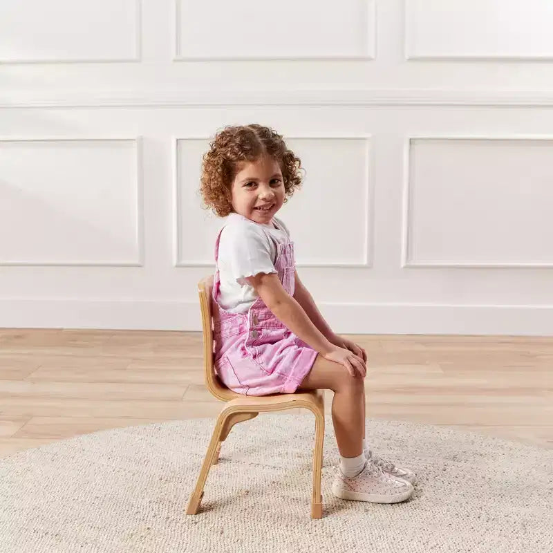 Sedia impilabile in legno curvato, altezza seduta 25 cm, mobili Montessori, confezione da 2